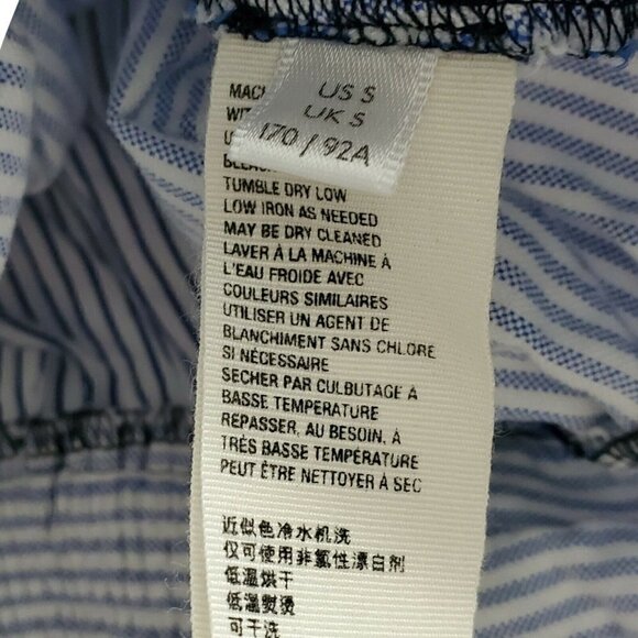 We The Free People Blouse Small Striped Blue Button‎ Front Collared Long Sleeve - Picture 8 of 16